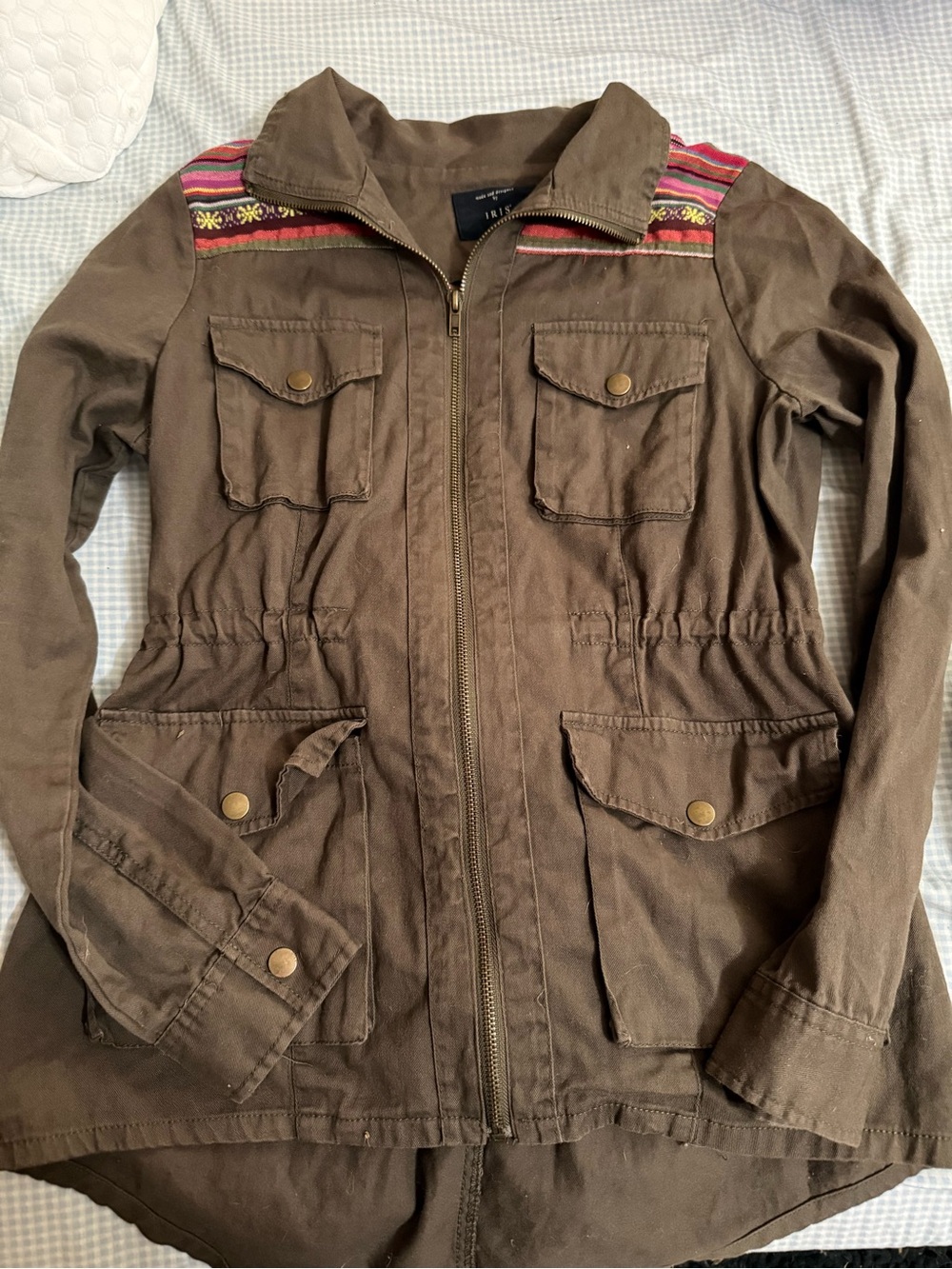 IRIS Women's Utility Jacket with Embroidered Shoulders
